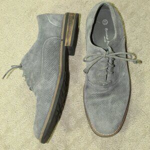 Bruno Marc Unisex Men 6.5/ Women 8.5 Grey Lace Up Suede Loafers